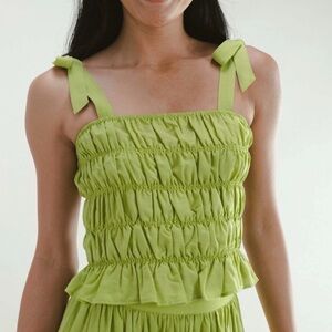 Darling Lime Green Ruched Tank